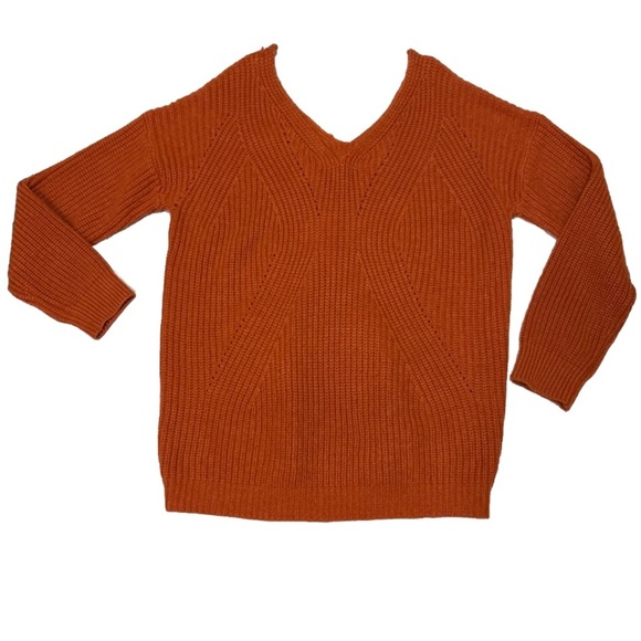 Poof Apparel Rust Pullover Sweater, Size L. - Picture 2 of 7